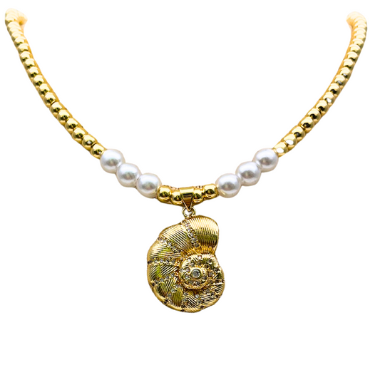 COLLAR EN RODIO DE CONCHA